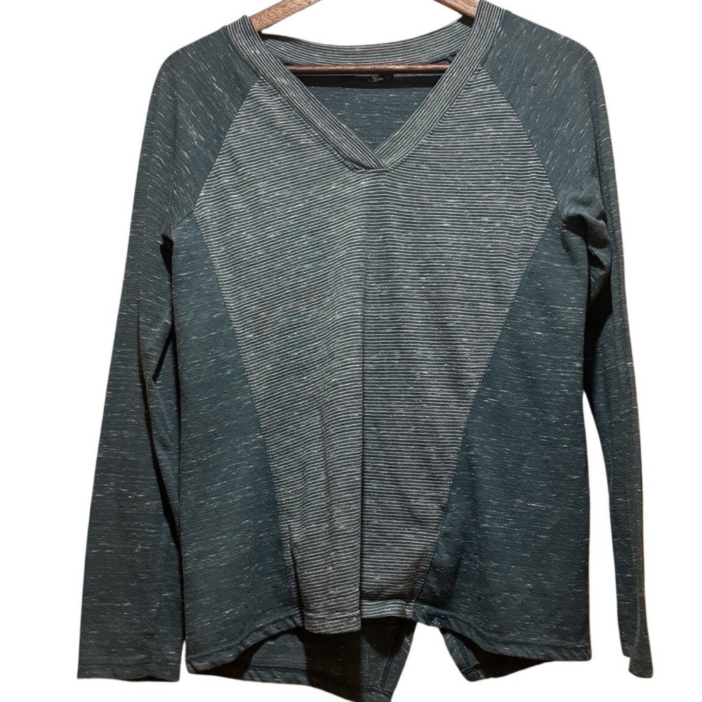 PRANA Jinny Top Deep Balsam Women's Size Small Long Sleeve‎ Tieable Back